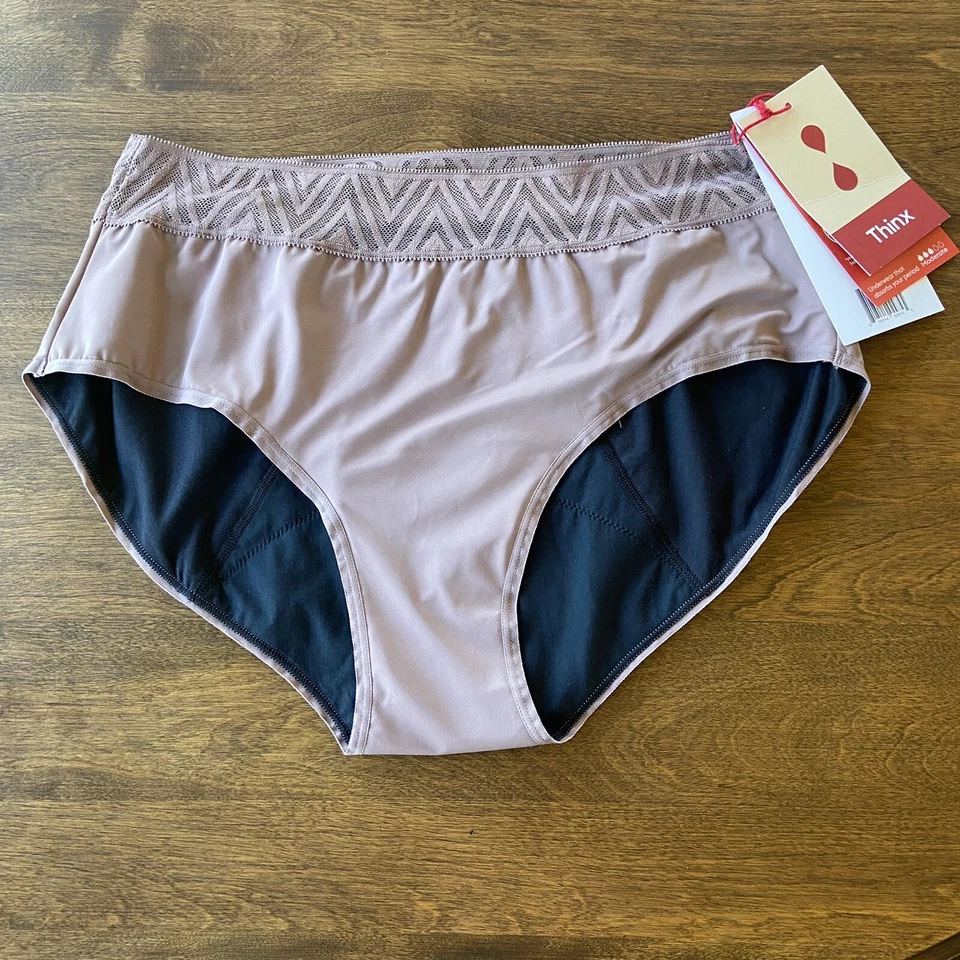 Thinx Period Underwear Hiphugger Style Moderate Flow Size 2XL Mauve -