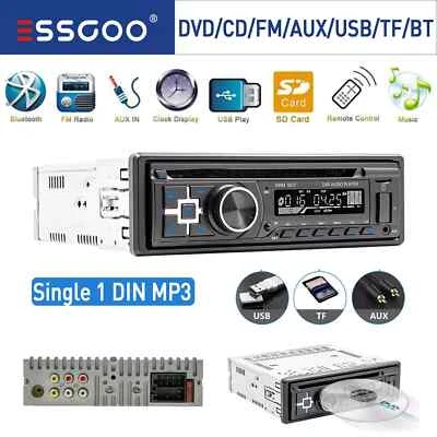 Car Stereo CD DVD Radio Bluetooth USB SD AUX Audio MP3 FM AM Player Single 1 Din - Image 1 of 4
