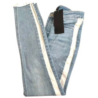 Pantalones de mezclilla Silver Jeans Co para mujer 26 Most Wanted ajustados esmoquin a rayas tiro medio NUEVO Foto 1 de 4