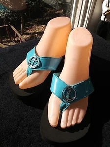 LuV America blaue Flip-Flop-Sandalen Stil: 6109A Anchor Damengröße US 6 neu ohne Etikett  - Bild 1 von 6