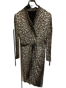 Animal Print Wrap Over Maxi long Sleeve Dress UK 16 by Barbara Shwarzer - Picture 1 of 3