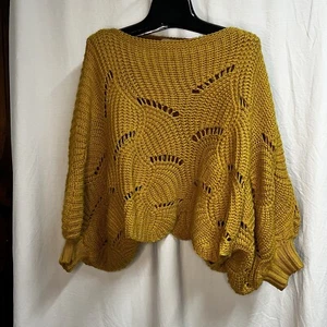 Damen Elodie Senfgelb Puffärmel Crop Top Pullover Größe XS - Bild 1 von 8