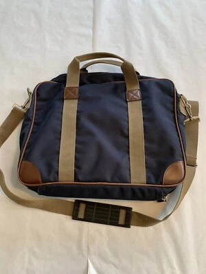 Bolsa de ombro de viagem sem marca azul marinho com alças de lona 15” X 12” X 3” - Imagem 1 de 4
