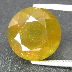 25.16Cts Excellent Natural Yellow Sapphire 15.4mm Round Shape Loose Gemstone - Picture 1 of 4