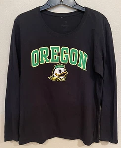 Women's Fanatics OREGON Ducks Long Logo Sleeve T Shirt Sz Medium Black - Picture 1 of 3