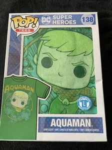 Unisex SZ Large POP! Tees DC Aquaman T-Shirt Green NIB Funko Pop #138 - Picture 1 of 5