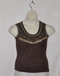 Lucy Paris Stricktop mit Perlenverzierung Gr. S braun - Bild 1 von 2
