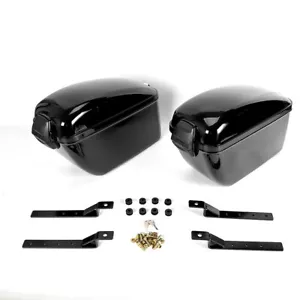 For Honda Fury Shadow Motorcycle Hard Trunk Saddle Bag Luggage Cruiser Black NEW - Picture 1 of 14