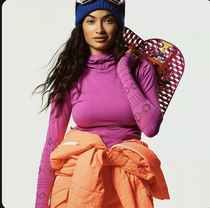 全新 Free People FP Movement Good Karma 连帽衫 洋红色 迪斯科 - XS/S — 第 1/4 张图片