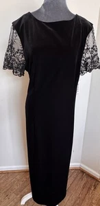 Robbie Bee Kleid 20 schwarz Samt Spitze transparent Boho Whimsigoth Dark Fairy Witchy - Bild 1 von 20