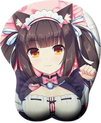 Nekopara Chocola 3D Anime Mouse Pads Silica GelWrist Support Mouse Game/Home Dua - Image 1 of 4