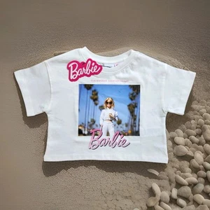 ZARA x BARBIE Collection Girls 8-9 KIDS TSHIRT Los Angeles Short Cropped Cotton - Picture 1 of 6