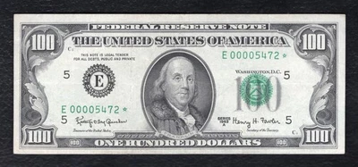 FR 2163-E* 1963-A $100 *STAR* FRN FEDERAL RESERVE NOTE RICHMOND, VA EF - Image 1 of 2