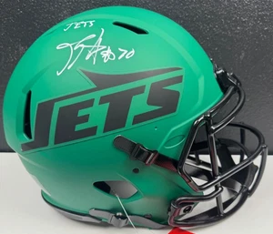 BREECE HALL SIGNED AUTO FULL SIZE AUTHENTIC NEW YORK JETS RAVE HELMET *FANATICS* - Picture 1 of 12