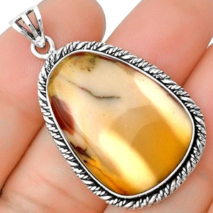 Natural Red Mookaite 925 Sterling Silver Pendant Jewelry P-1074 - Picture 1 of 5