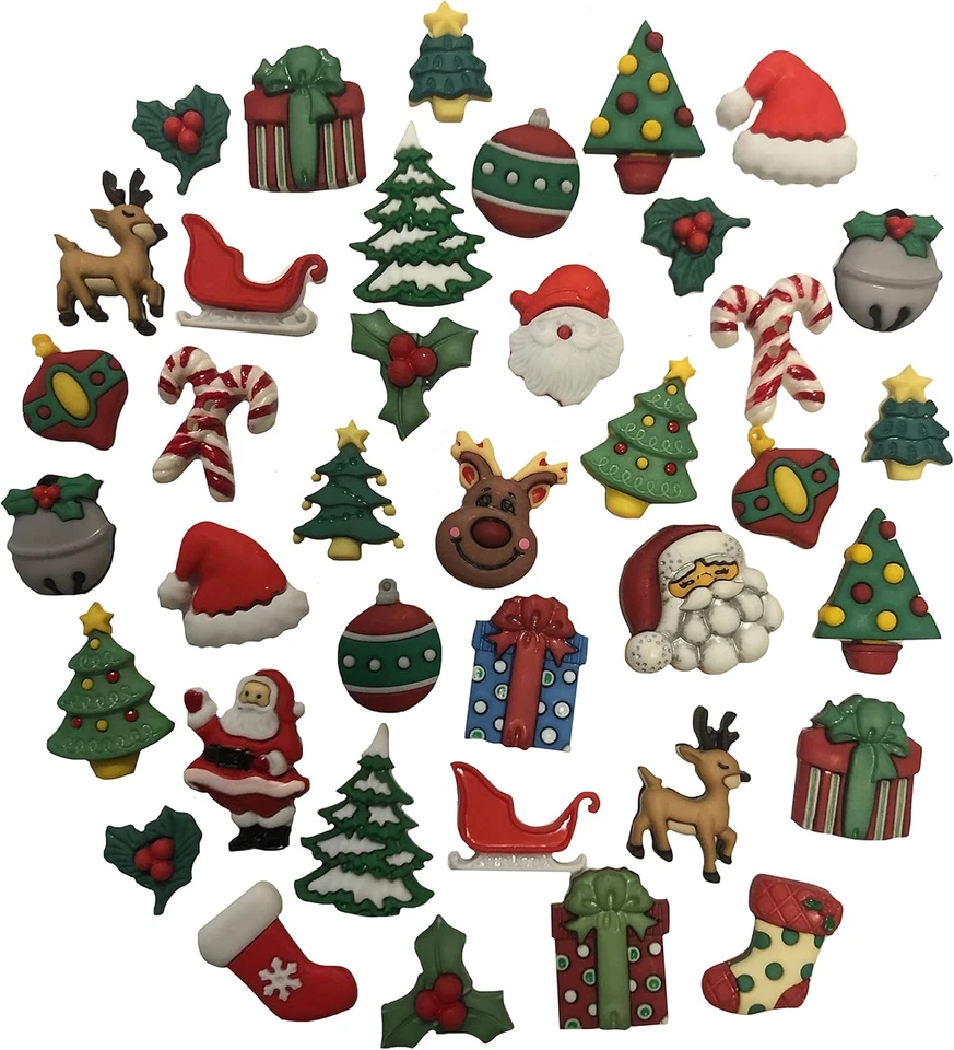 Buttons Galore Craft & Sewing Button Super Value Pack (Christmas) - Image 1 of 4
