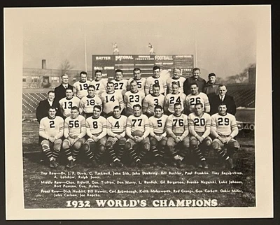 Foto 1932 - Equipo Chicago Bears Campeones NFL Red Grange Bronko Nagurski Foto 1 de 2
