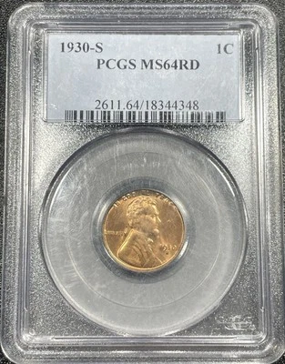 1930-S Lincoln Wheat Cent PCGS MS64RD Uncirculated Red - Image 1 of 4