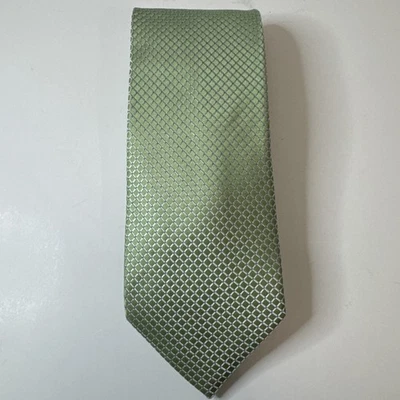 Corbata de seda Croft & Barrow para hombre patrón de diamantes verdes y azules 58 X 3,25 clásica Foto 1 de 3