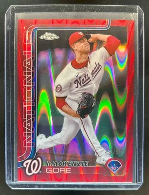 2025 Topps Chrome MacKenzie Gore Red RayWave Refractor #3/5 Nationals - Image 1 of 2