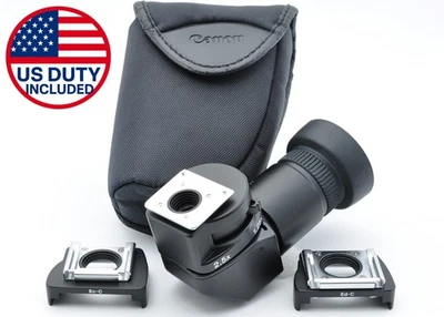 [MINT+ Case] Canon Angle Finder C w/ 2 Adapters Ec-C Ed-C for EOS SLR From JAPAN - Image 1 of 4
