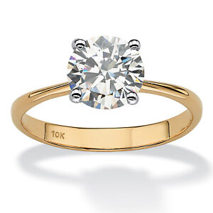 PalmBeach Jewelry 2.50 TCW White Topaz 10k Gold Solitaire Engagement Ring