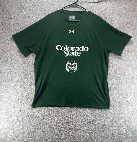 Under Armour Loose Fit Heat Gear Colorado State Rams Green T-Shirt Men's XL H2 Cover