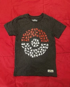 Pokemon Pokeball T-shirt Boys Size 8 Gray Graphic Official Pikachu Merchandise - Picture 1 of 3