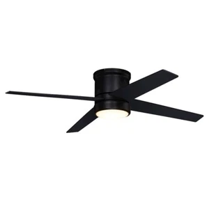 Vaxcel Erie 1 Light 52" Ceiling Fan, Black/White Frosted - F0106 - Picture 1 of 1
