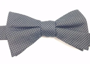 $120 Ryan Seacrest Mens Polka Dot Black White Bowtie Classic Adjustable Bow Tie - Picture 1 of 5