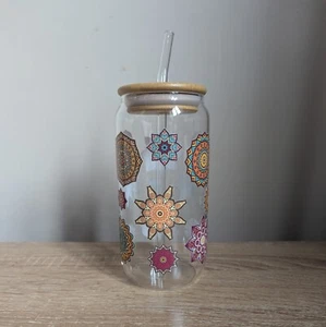 550 ml Libbey Glasdose mit natürlichem Bambusdeckel, Glasstrohhalm - Bild 1 von 1