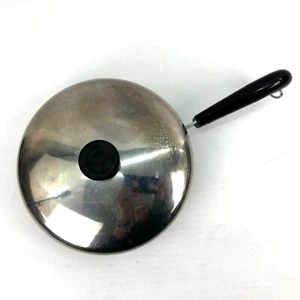 Vtg Revere Ware 8" Skillet Fry Pan Steel 1801 Copper Clad Double Ring New Handle - Picture 1 of 8