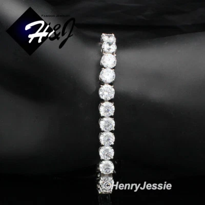 PULSERA TENIS 8.5" HOMBRE PLATA ESTERLINA 925 6/7/8/9MM CIRCONITA CÚBICA HELADA 1 FILA*1 Foto 1 de 4