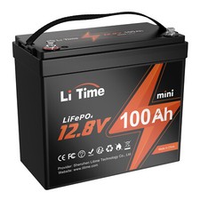 Litime Lightweight 12V 100Ah LiFePO4 Lithium Battery for RV Trolling Motor Solar