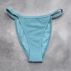 NWT Pacsun Eco Blue Ellie Scrunch High Cut Bikini Bottom Blue Women’s Small - Picture 1 of 4