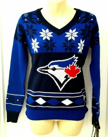 Toronto Blue Jays Womens Sweater Size Large Klew Ugly Christmas Holiday MLB New Cover