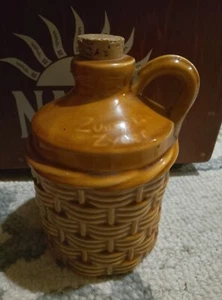 Vintage Wilson & Purdy Devon Pottery Wicker Basket Zummerset Zyder Cider Flagon - Picture 1 of 3
