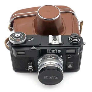 Ukrainische Contax Kopie KIEW 4AM Olympiade 1980 SCHWARZ 35mm Kamera mit Jupiter-8M UdSSR - Bild 1 von 4