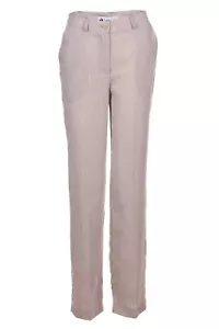 Pink straight linen trousers with pockets Size 2, 4, 6, 8, 10 US Fashionable - Picture 1 of 4