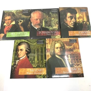 5 New Classic COMPOSER CDs-MOZART-BACH-CHOPIN-BEETHOVEN-TCHAIKOVSKY- w/Bklts - Picture 1 of 15