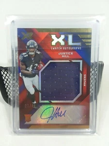 2019 Panini XR XL Swatch Red /49 Justice Hill #RXL-15 Rookie Auto - Picture 1 of 2
