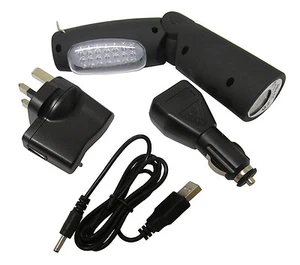 KLAPPBARE AKKU ARBEITSLEUCHTE LAMPE WIEDERAUFLADBARE INSPEKTIONSTASCHENLAMPE mit LADEGERÄTEN  - Bild 1 von 3