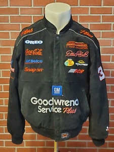 Vintage Chase Jeff Hamilton Dale Earnhardt NASCAR Goodwrench Black Jacket Large - Picture 1 of 12