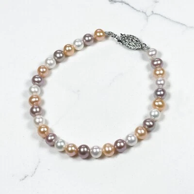 Pulsera de perlas de agua dulce multicolor para mujer grado AAAA joyería de perlas japonesas Foto 1 de 4