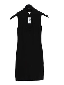 Topshop Women's Midi Dress UK 8 Black Cotton with Elastane Bodycon - Picture 1 of 5
