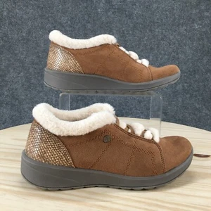 Bzees Shoes Womens 7.5 M Golly Casual Sneakers Brown Faux Leather Faux Fur - Picture 1 of 16