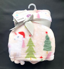 Parent's Choice Unicorn Christmas Tree Pink Plush Baby Blanket Walmart 30 x 36"
