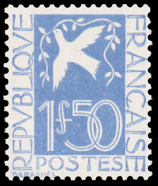 Francia 1934 1,50 fr ULTRA PALOMA Y RAMA DE OLIVO MNH #294 Foto 1 de 1