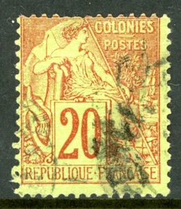 Francia 1881 Colonias Emisiones Generales 20¢ Scott #52 VFU K937 - Imagen 1 de 2