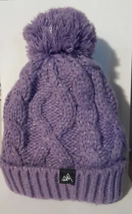 Grand Sierra Womens Purple Sparkly Stocking Hat Warm - Picture 1 of 3